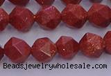 CGS452 15.5 inches 8mm faceted nuggets goldstone beads wholesale