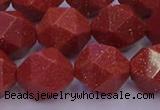 CGS454 15.5 inches 12mm faceted nuggets goldstone beads wholesale