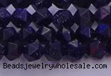 CGS456 15.5 inches 6mm faceted nuggets goldstone beads wholesale