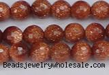 CGS471 15.5 inches 6mm faceted round goldstone beads wholesale