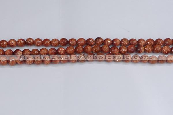 CGS471 15.5 inches 6mm faceted round goldstone beads wholesale