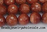 CGS473 15.5 inches 10mm faceted round goldstone beads wholesale