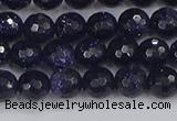 CGS479 15.5 inches 6mm faceted round blue goldstone beads