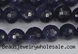 CGS480 15.5 inches 8mm faceted round blue goldstone beads