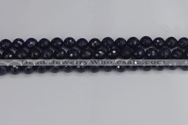 CGS481 15.5 inches 10mm faceted round blue goldstone beads