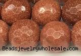 CGS491 15 inches 8mm faceted round goldstone beads