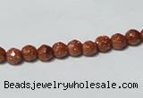 CGS57 15.5 inches 6mm faceted round goldstone beads wholesale