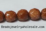 CGS60 15.5 inches 12mm faceted round goldstone beads wholesale