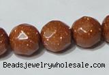 CGS61 15.5 inches 14mm faceted round goldstone beads wholesale