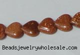 CGS81 15.5 inches 10*10mm heart goldstone beads wholesale