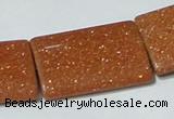 CGS85 15.5 inches 25*35mm rectangle goldstone beads wholesale