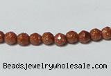 CGS88 15.5 inches 4mm faceted round goldstone beads wholesale