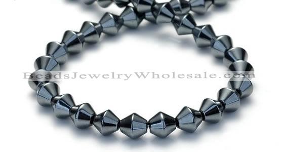 CHE06 14.5 inches 8*8mm bicone shape hematite beads Wholesale