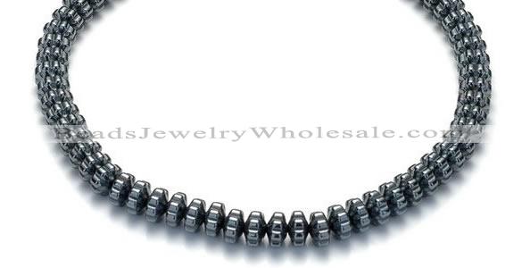 CHE08 16 inches 4*7mm flower shape hematite beads Wholesale