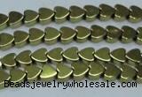 CHE1000 15.5 inches 6*6mm heart plated hematite beads wholesale