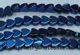 CHE1004 15.5 inches 6*6mm heart plated hematite beads wholesale