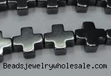 CHE1006 15.5 inches 10*10mm cross hematite beads wholesale