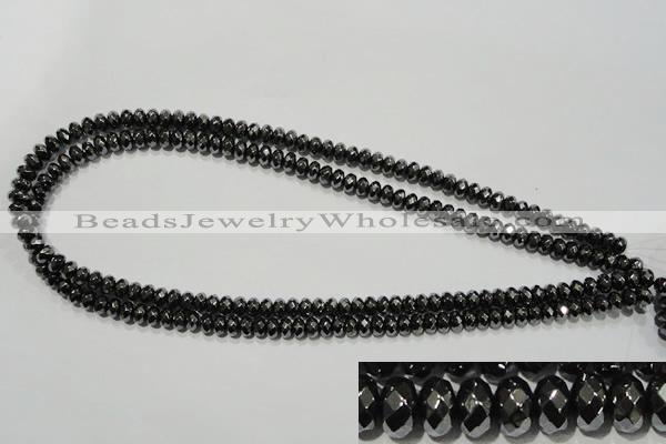 CHE103 15.5 inches 4*6mm faceted rondelle hematite beads wholesale