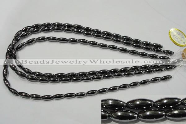 CHE139 15.5 inches 5*12mm rice hematite beads wholesale