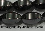 CHE142 15.5 inches 10*16mm faceted rice hematite beads wholesale