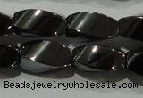 CHE161 15.5 inches 6*12mm twisted rice hematite beads