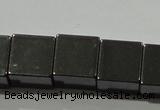 CHE184 15.5 inches 10*10mm cube hematite beads wholesale