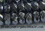 CHE2003 15.5 inches 6*10mm faceted rondelle hematite beads