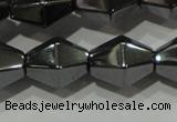 CHE217 15.5 inches 10*10mm faceted bicone hematite beads wholesale