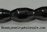 CHE227 15.5 inches 8*16mm faceted rice hematite beads wholesale