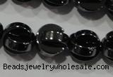 CHE245 15.5 inches 10mm curved moon hematite beads wholesale