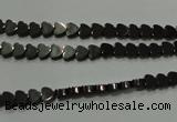 CHE266 15.5 inches 4*4mm heart hematite beads wholesale