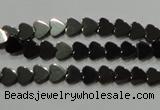 CHE267 15.5 inches 6*6mm heart hematite beads wholesale