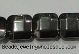 CHE288 15.5 inches 10*10mm faceted square hematite beads wholesale