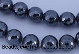 CHE35 16 inches 10mm faceted round hematite beads Wholesale