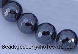 CHE37 16 inches 14mm faceted round hematite beads Wholesale