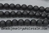 CHE402 15.5 inches 4mm round matte hematite beads wholesale