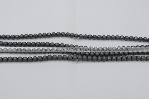 CHE402 15.5 inches 4mm round matte hematite beads wholesale