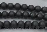 CHE403 15.5 inches 6mm round matte hematite beads wholesale