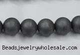 CHE405 15.5 inches 10mm round matte hematite beads wholesale