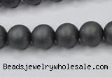 CHE406 15.5 inches 12mm round matte hematite beads wholesale