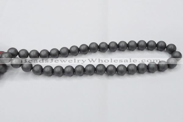 CHE406 15.5 inches 12mm round matte hematite beads wholesale