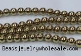 CHE431 15.5 inches 3mm round plated hematite beads wholesale