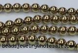 CHE433 15.5 inches 6mm round plated hematite beads wholesale