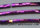 CHE454 15.5 inches 2*2mm cube plated hematite beads wholesale