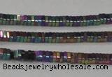 CHE562 15.5 inches 1*2*2mm square plated hematite beads wholesale