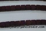 CHE610 15.5 inches 2*2mm cube matte plated hematite beads wholesale