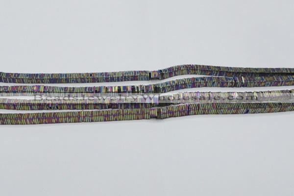 CHE630 15.5 inches 1*3*3mm square matte plated hematite beads