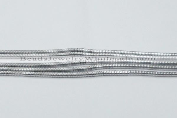 CHE640 15.5 inches 1*2mm tyre plated hematite beads wholesale