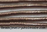 CHE643 15.5 inches 1*2mm tyre plated hematite beads wholesale