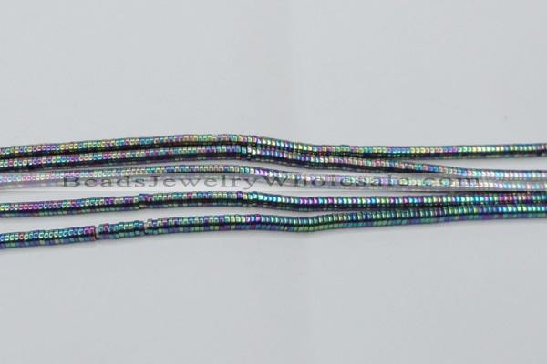 CHE646 15.5 inches 1*2mm tyre plated hematite beads wholesale